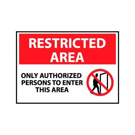 National Marker Co Restricted Area Aluminum - Only Authorized Persons To Enter This Area RA24AB